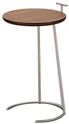Mesa Apoio Oliva Tampo Nogueira Base Aluminium - 77894 Sun House