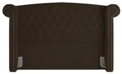 Cabeceira Cama Box Casal King 195cm Provença Z37 Veludo Marrom - Mpoze