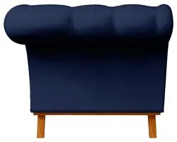 Sofá 150cm 2 Lugares Base Madeira Império C-304 Veludo Azul Marinho -