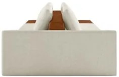 Sofá Ilha Modular Living com Puff 232cm Georgia Z08 Boucle Bege/Carame