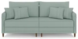 Sofá 3 Lugares Living 232cm Pé Madeira Zoe Boucle Pistache Z08 - Mpoze