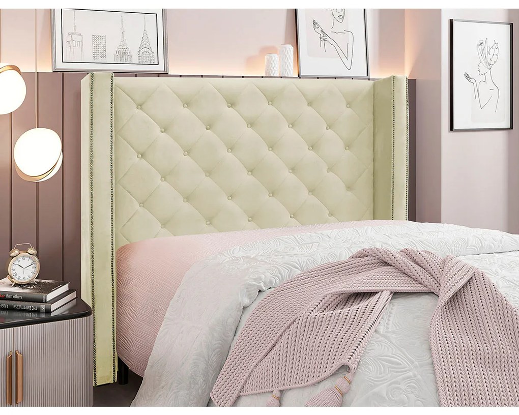 Cabeceira Estofada Egito SPZ 140cm Solteiro Veludo - ADJ Decor