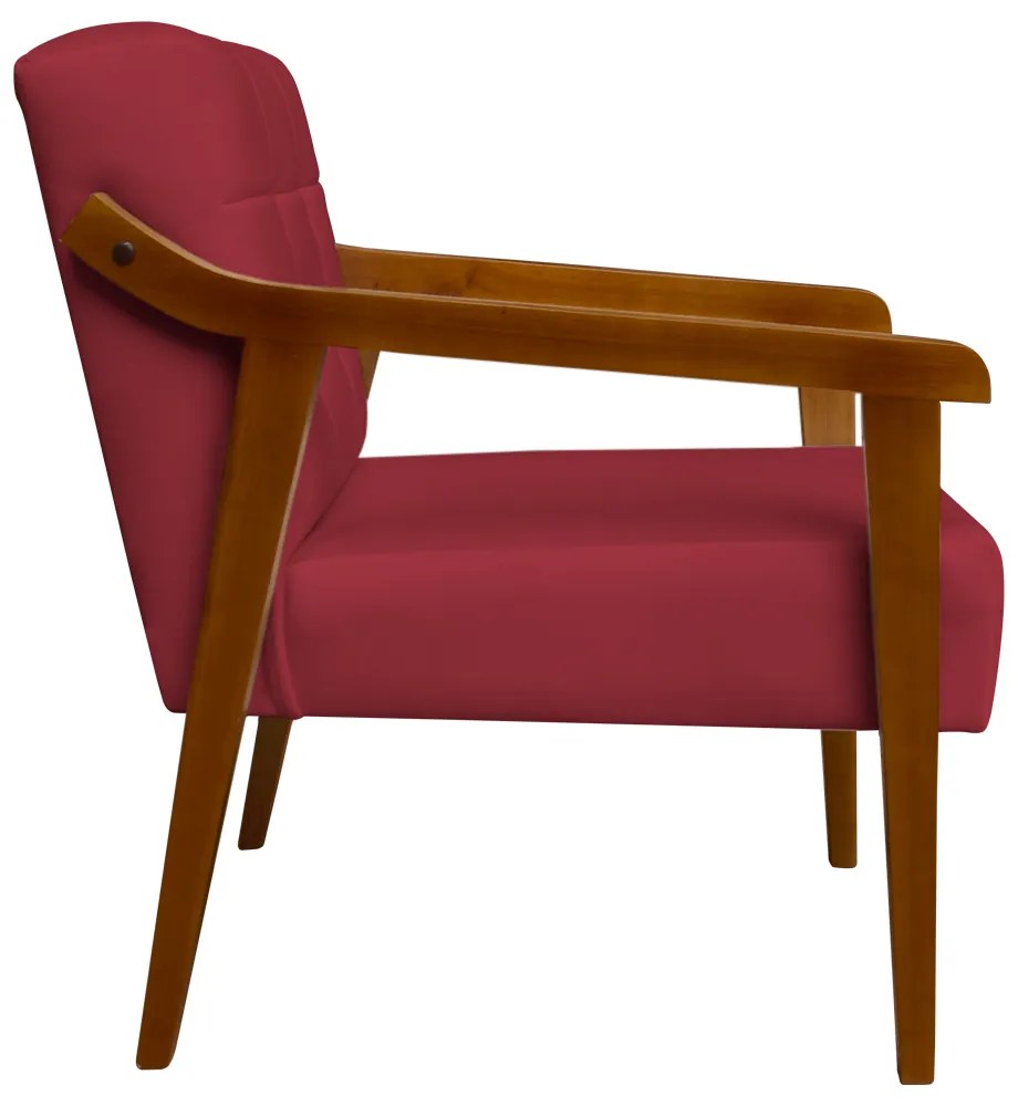 Poltrona Decorativa Vênus Veludo Vermelho