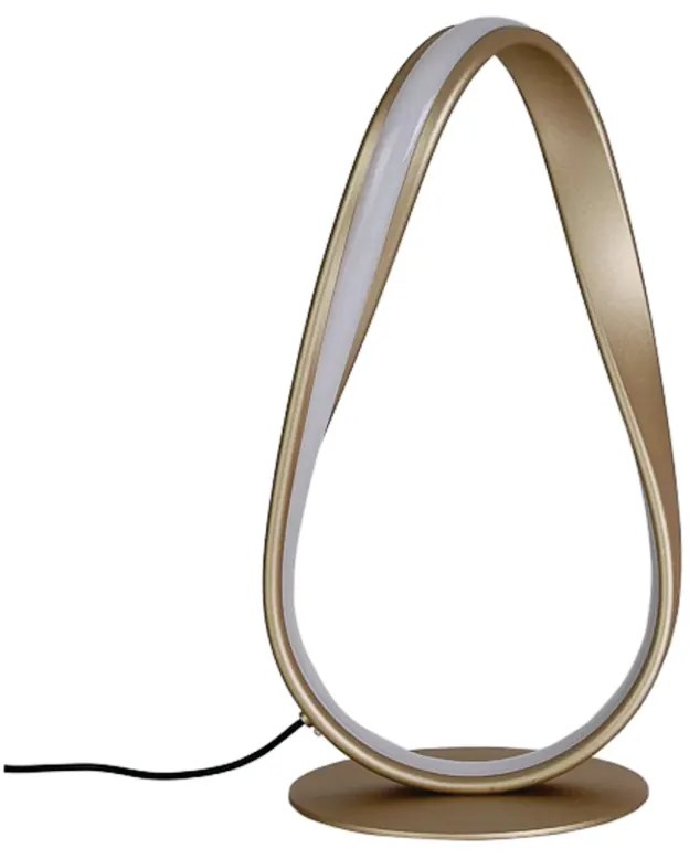 Luminária Abajur Flow Ø18X38Cm Dourado 12W Led 3000K - Bella Iluminaçã...