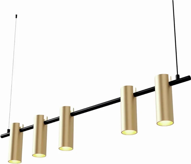 Pendente Tube Transpass Em Par 5,7X16,7X95Cm Alumínio 05Xmr16 - Qimpor... (PRETO)