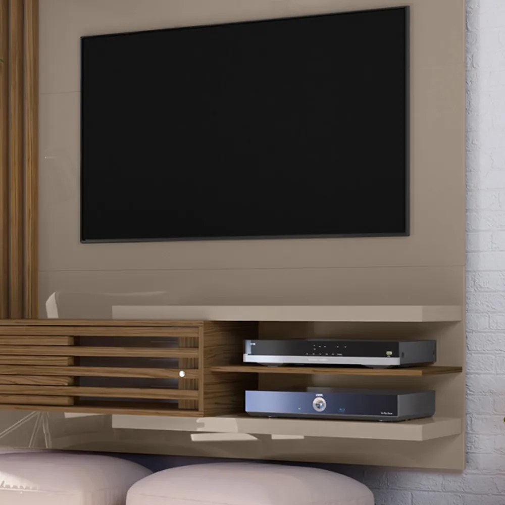 Painel TV 55 Pol 182cm Bancada Suspensa para Sala Romelli Fendi/Naturale M20 - D'Rossi