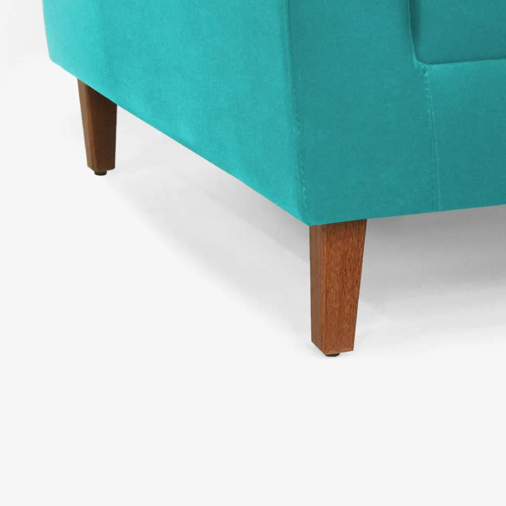 Poltrona Decorativa Gabriela Suede Azul Tiffany