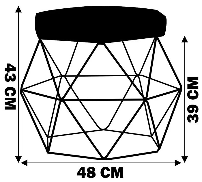 Kit 2 Puff Decorativo Base Preta Elsa Suede Vermelho G41 - Gran Belo