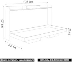 Cama Solteiro Infantil Articulação Horizontal Isis Mel A05 - Mpozenat