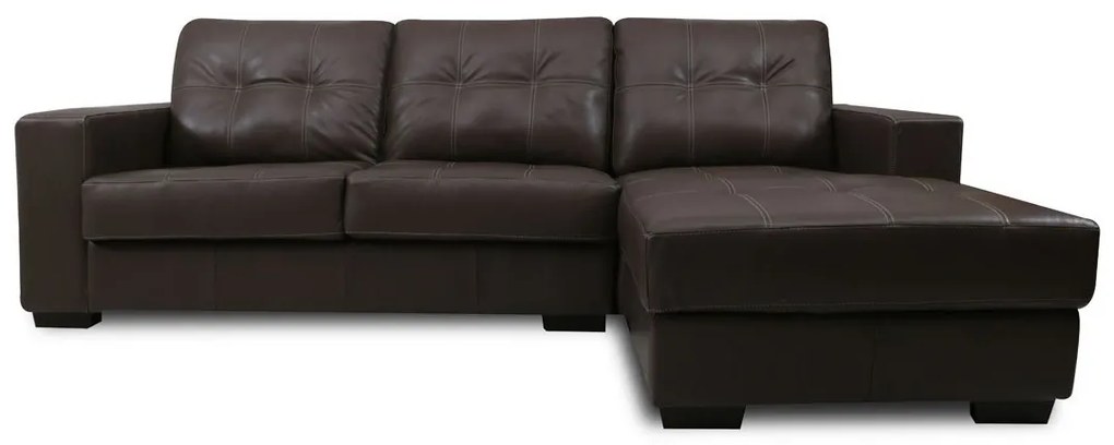 Sofá com Chaise Beirute Couro Legítimo
