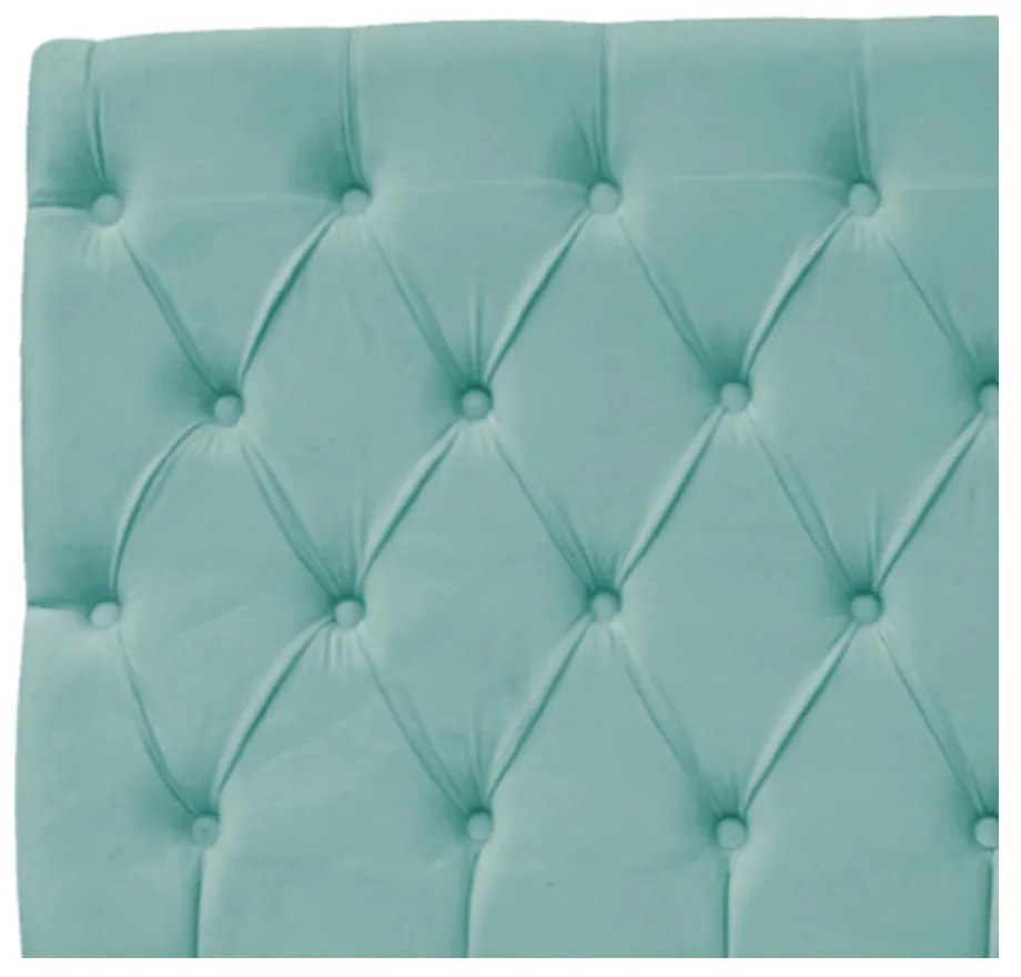 Cabeceira Estofada Liverpool 140 cm Casal Suede Azul Tiffany - ADJ Decor