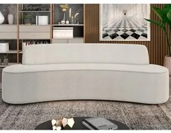 Sofá 4 Lugares para Sala de Estar Living 230cm Koane D06 Bouclê Creme