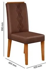 Mesa de Jantar Kiara 160cm Com 6 Cadeiras Yasmin D04 Freijó/Veludo Moc