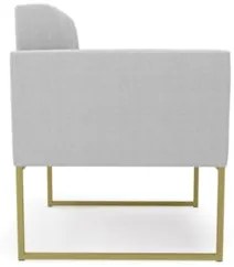 Poltrona Para Sala Base Industrial Dourado Ana Bouclé Cinza - Ibiza