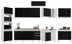 Armário de Cozinha Modulada de Canto 8 Peças CP09 Balcão com Pia Inox