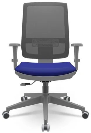 Cadeira Brizza Diretor Grafite Tela Preta Assento Aero Azul Base RelaxPlax Piramidal - 66285 Sun House