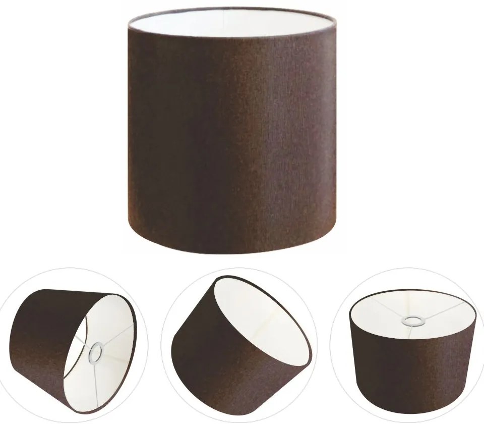 Cúpula Abajur Cilíndrica Cp-7005 Ø18x18cm Café