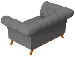 Sofá 150cm 2 Lugares Base Madeira Império D-317 Veludo Cinza - Domi