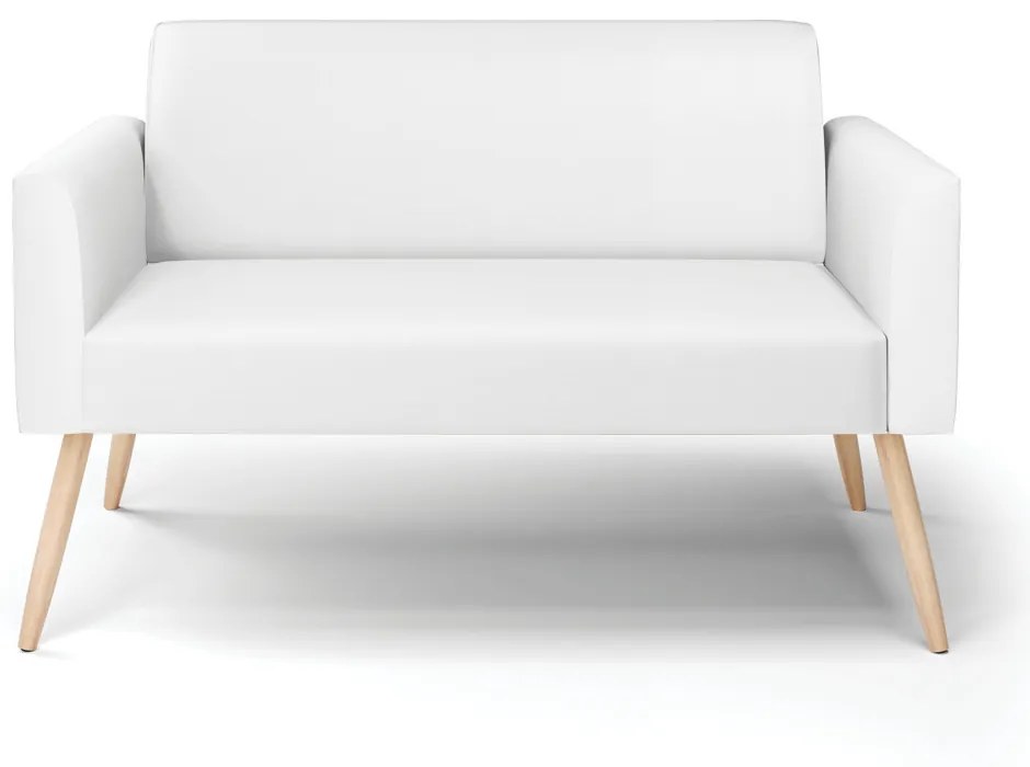 Sofá Namoradeira Pés Palito Natural Marisa Corino Branco D03 - D'Rossi