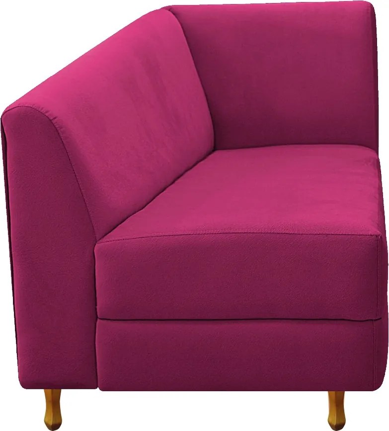 Recamier Valéria 160cm Lado Esquerdo Suede Pink - ADJ Decor