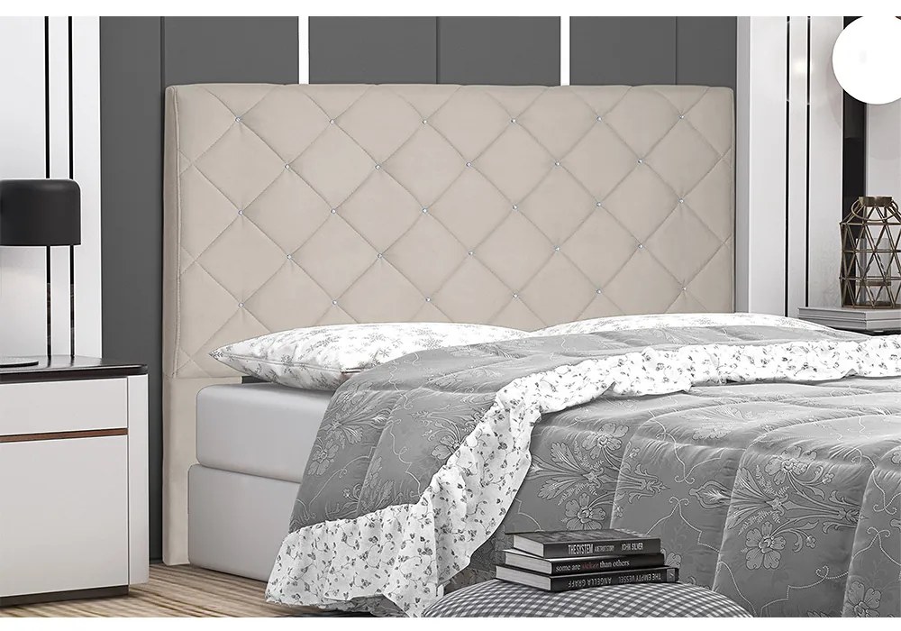 Cabeceira Tania Para Cama Box Casal 140 cm Suede Bege - D'Rossi