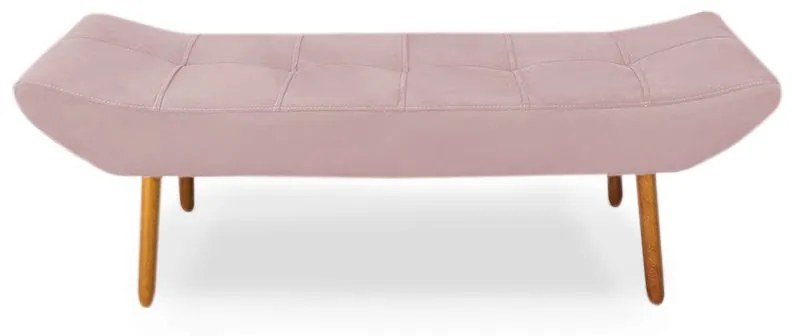 Puff Banqueta 140cm Maya Pés Palito Suede Rosa Bebê - Sheep Estofados - Rosa