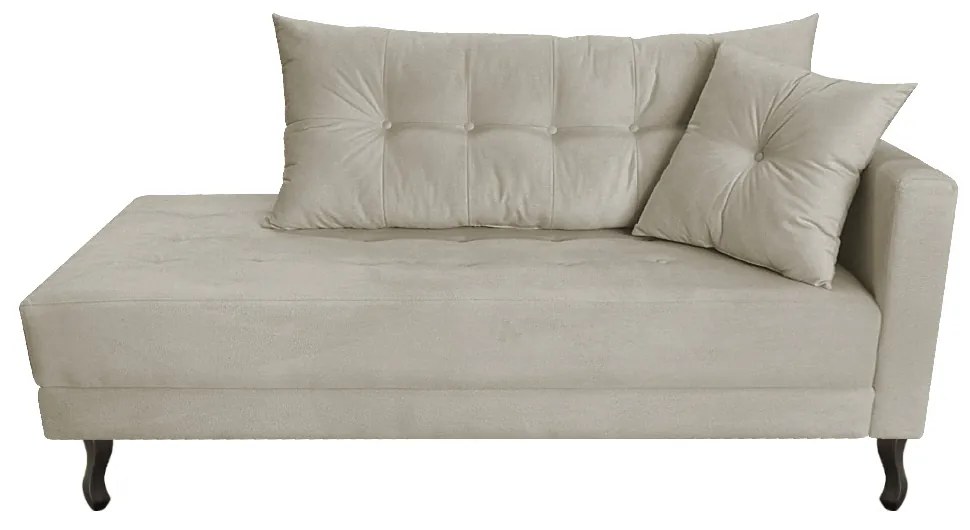 Kit Diva Recamier Azura 185cm Lado Esquerdo e 02 Poltronas Classic Linho - ADJ Decor