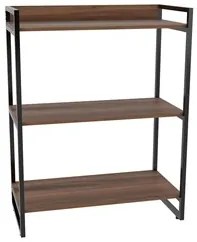Kit 2 Estantes Livreiro Prisma Estilo Industrial 80cm 3 Prateleiras C0