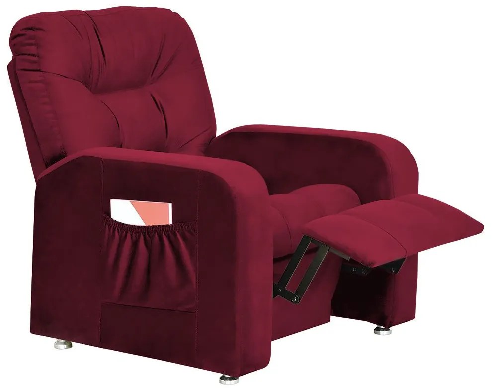 Poltrona do Papai Azera Mx7 Reclinável Suede Vermelho - Matrix