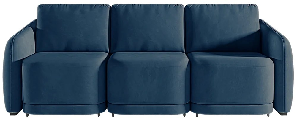 Sofá Cama Modulado Retrátil e Reclinável Decorativo Varsóvia 276cm Veludo Azul Marinho G33 - Gran Belo