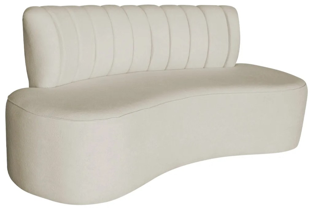 Sofá Curvo 2 Lugares Organico Sala Recepção Escritório Valência 120cm Bouclé