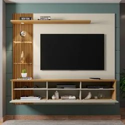 Painel Bancada Suspensa Para TV Até 60 Polegadas Trend Off White/Cinam