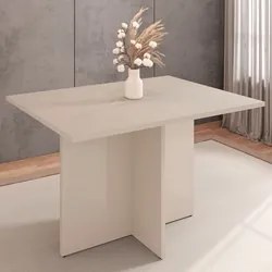 Mesa Sala De Jantar 120cm Tampo Sem Vidro Paris C14 Off White - Mpozen