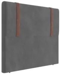 Cabeceira Cama Box Casal 140cm Estofada Glory Veludo Cinza Z04 - Mpoze