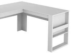 Mesa Para Escritório em L ME4145 Branco/Branco - Tecno Mobili