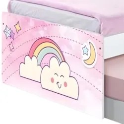 Cama Solteiro Infantil Com Auxiliar 188x88cm Unicórnio K06 - Mpozenato