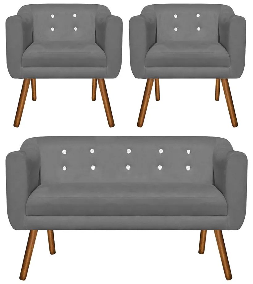 KIT 01 NAMORADEIRA E 02 POLTRONAS JULIA