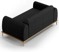 Sofá 150cm 2 Lugares Base Gold Molino D06 Linho D-465 Chumbo - Mpozena