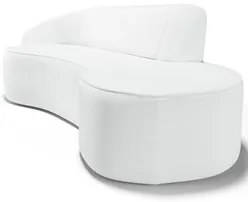 Sofá Living  4 Lugares 280cm Braço Esquerdo Mozart D06 Sintético Branc