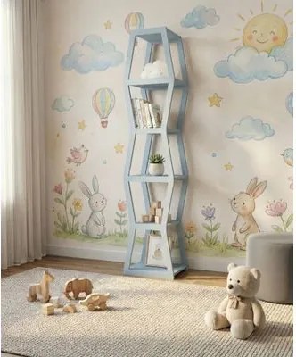 Estante Componível Tower Azul Woodyou 175x38x34 cm