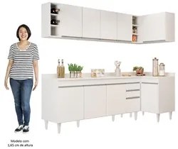 Armário de Cozinha Modulado de Canto Esquerdo 5 Peças CP53 Balcão com
