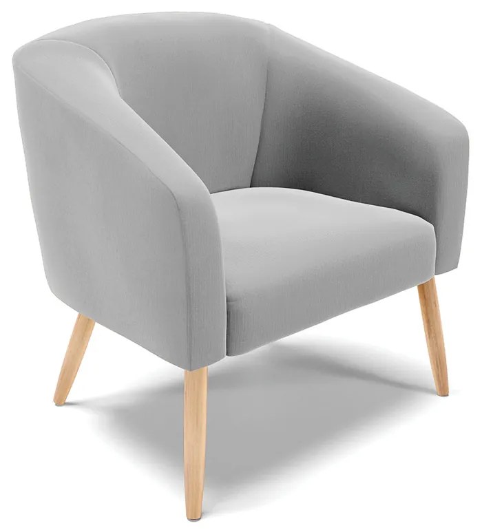 Sofá Namoradeira e Poltrona Pé Palito Natural Stella Suede D03 - D'Rossi - Cinza
