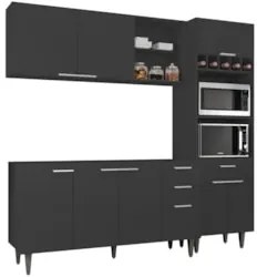 Armário de Cozinha CP02 Para Pia 150cm Pérola Z34 Preto - Mpozenat