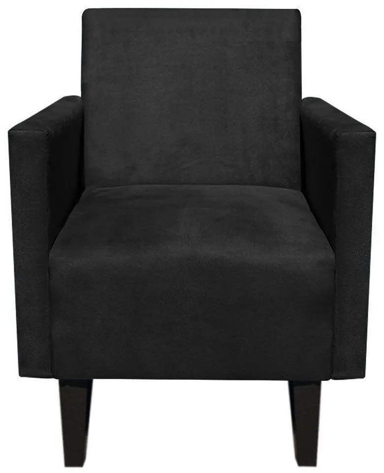 KIT 02 POLTRONAS JADE SUEDE PRETO PES CH