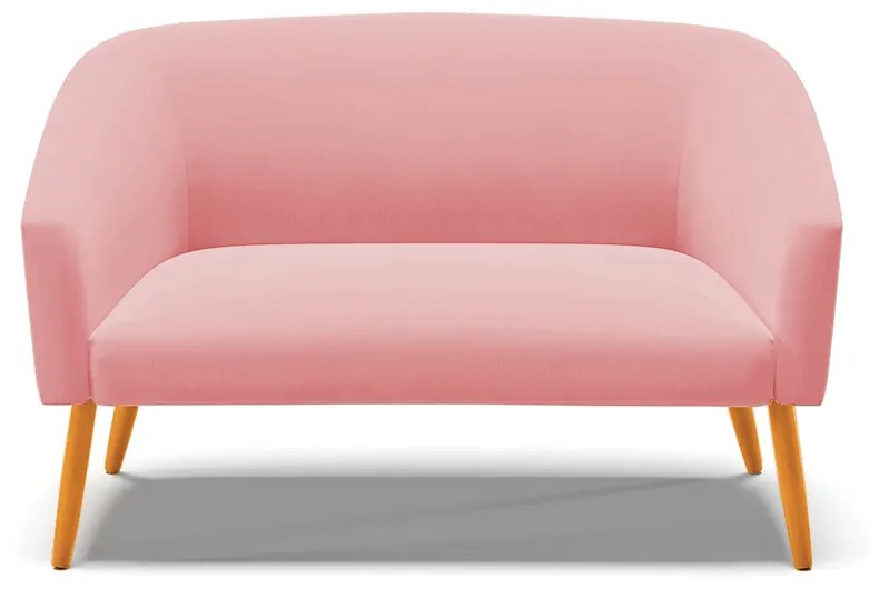 Namoradeira 02 Lugares Stella Suede Pés Palito Castanho - D'Rossi - Rose