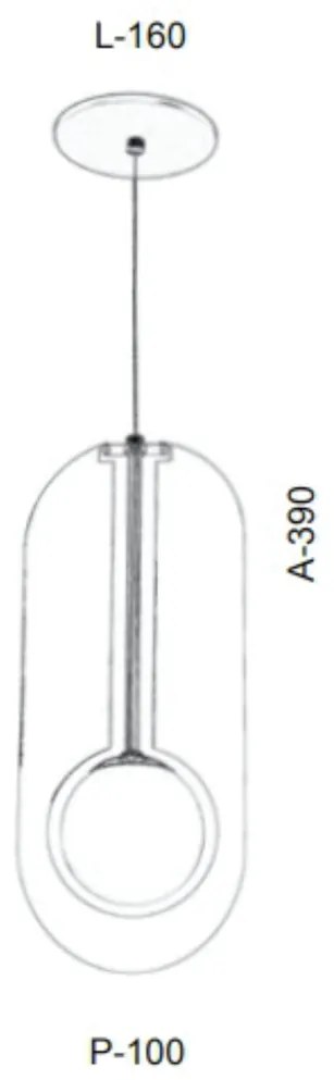 Pendente Globo Corte Laiser 16X10X39Cm Metal E Globo Ø10Cm 01Xg9 |Old... (GRAFITE / CROMADO, FOSCO (BRANCO))