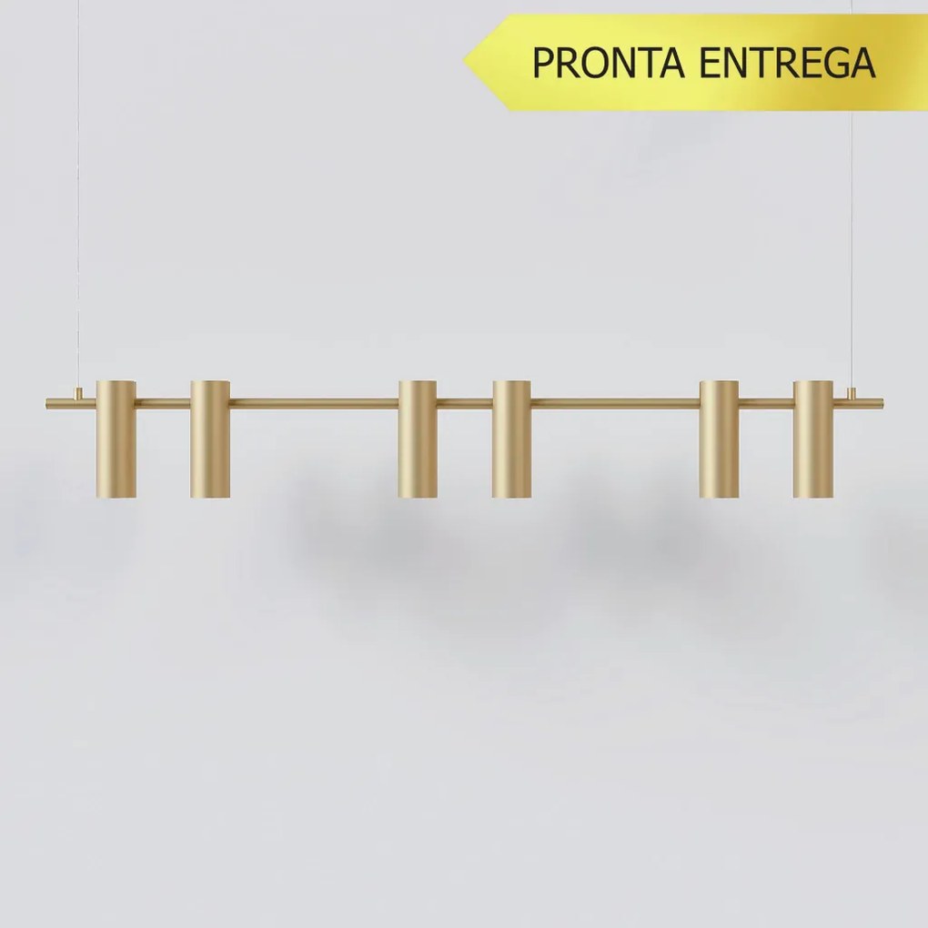 Pendente Tube Transpass Em Par 5,7X16,7X120Cm Alumínio 06Xmr16 - Qimpo... (CHAMPANHE)