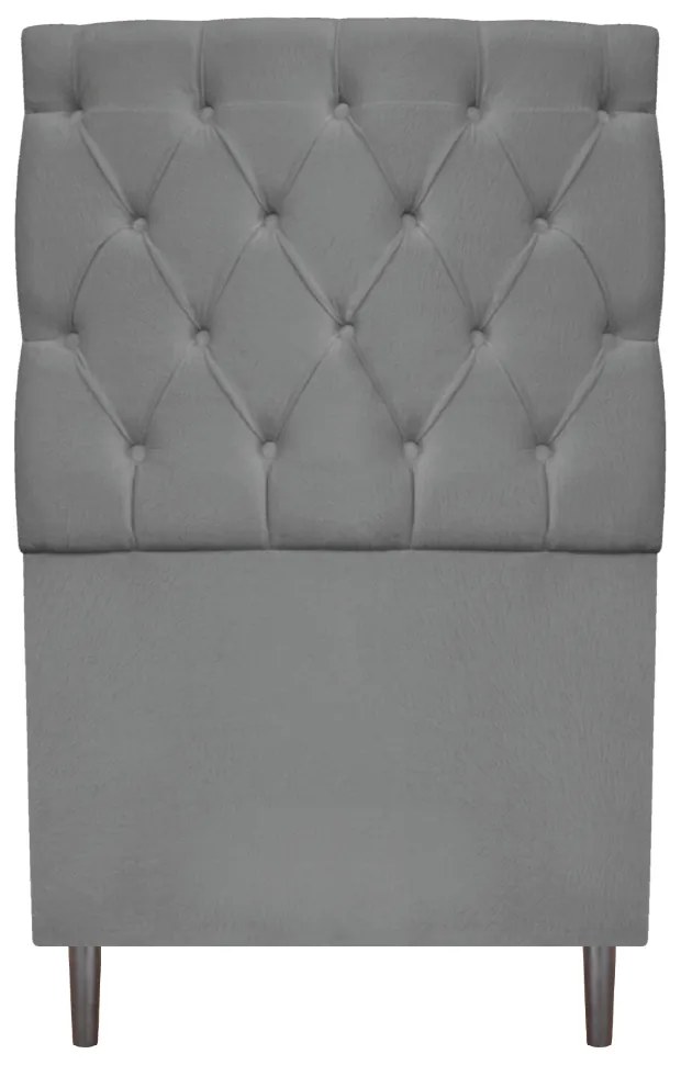 Kit Cabeceira e Calçadeira Liverpool 90 cm Solteiro Suede Cinza - ADJ Decor