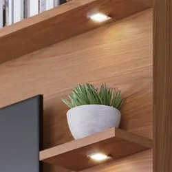 Estante Home Theater para TV 70 Pol. com LED 200cm Amiche C05 Freijó/C