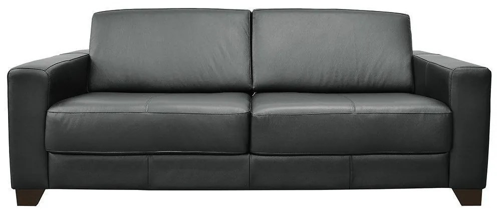 Sofá 2 Lugares Estocolmo 155cm Couro Negro G03 - Gran Belo